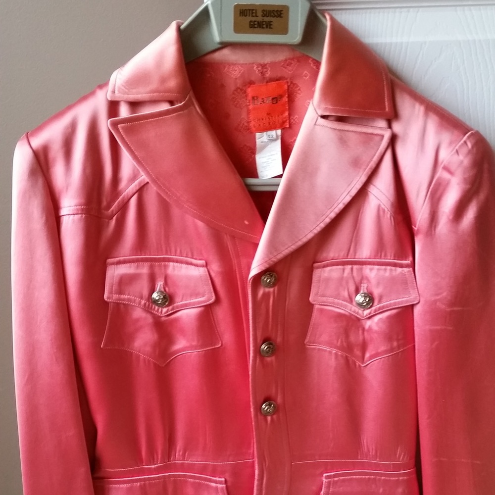 Vintage Pink Christian Lacroix Satin Tuxedo suit